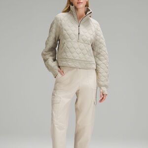 NWT. Lululemon Scuba Oversize Quilted half zip jacket. Color: BONE
